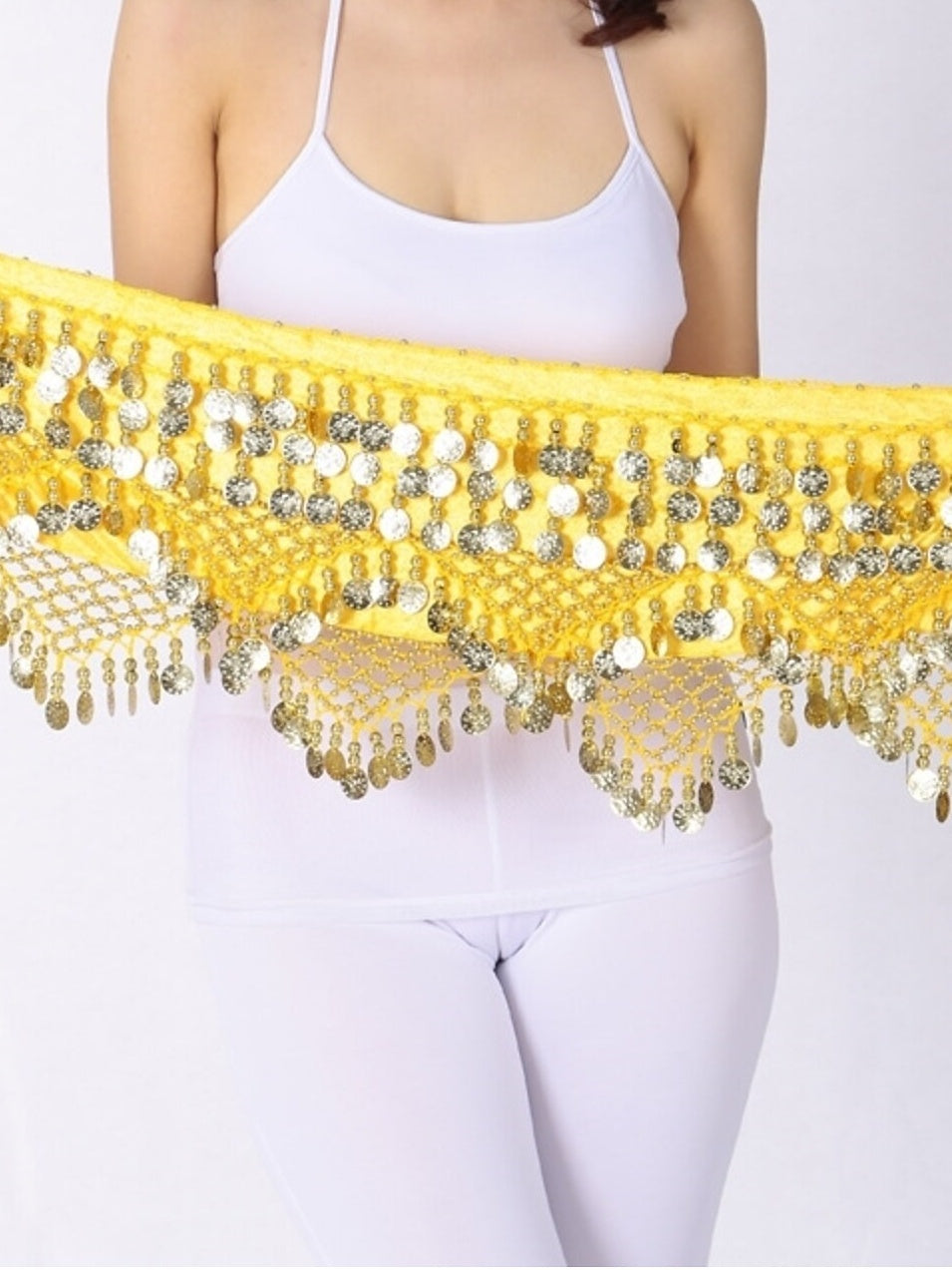 Belly Dance Hip Scarves Women's Performance Polyster Paillette Hip Scarf