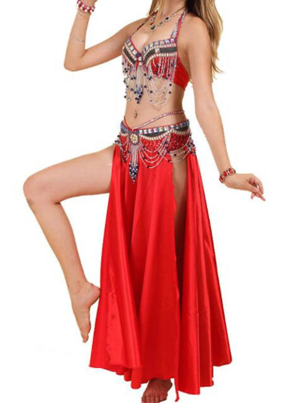 Belly Sleeveless Dance Dress Crystals / Rhinestones Paillette Women's Training Performance