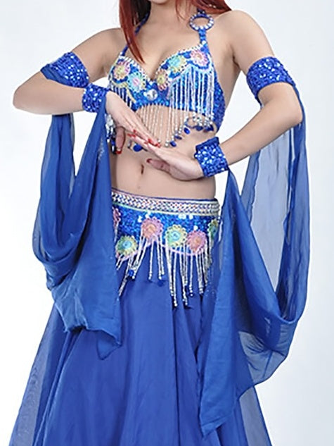 Belly Dance Dance Accessories Bracelets Pure Color Splicing Paillette Women's Training Performance
