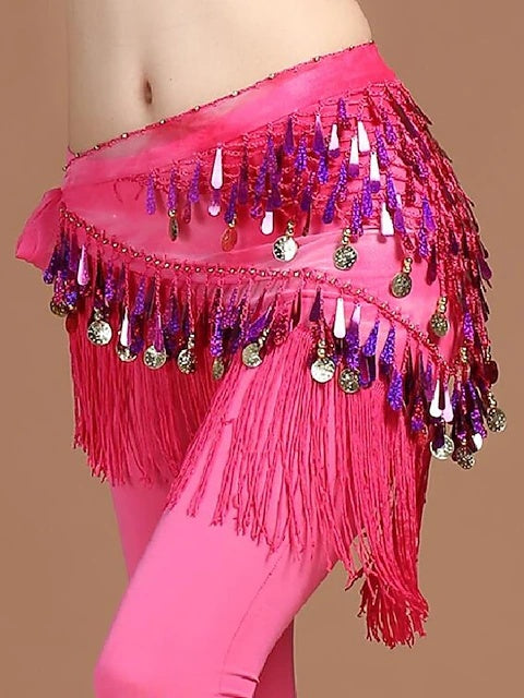 Belly Dance Hip Scarves Women's Training Chiffon Gold Coin Christmas Decorations