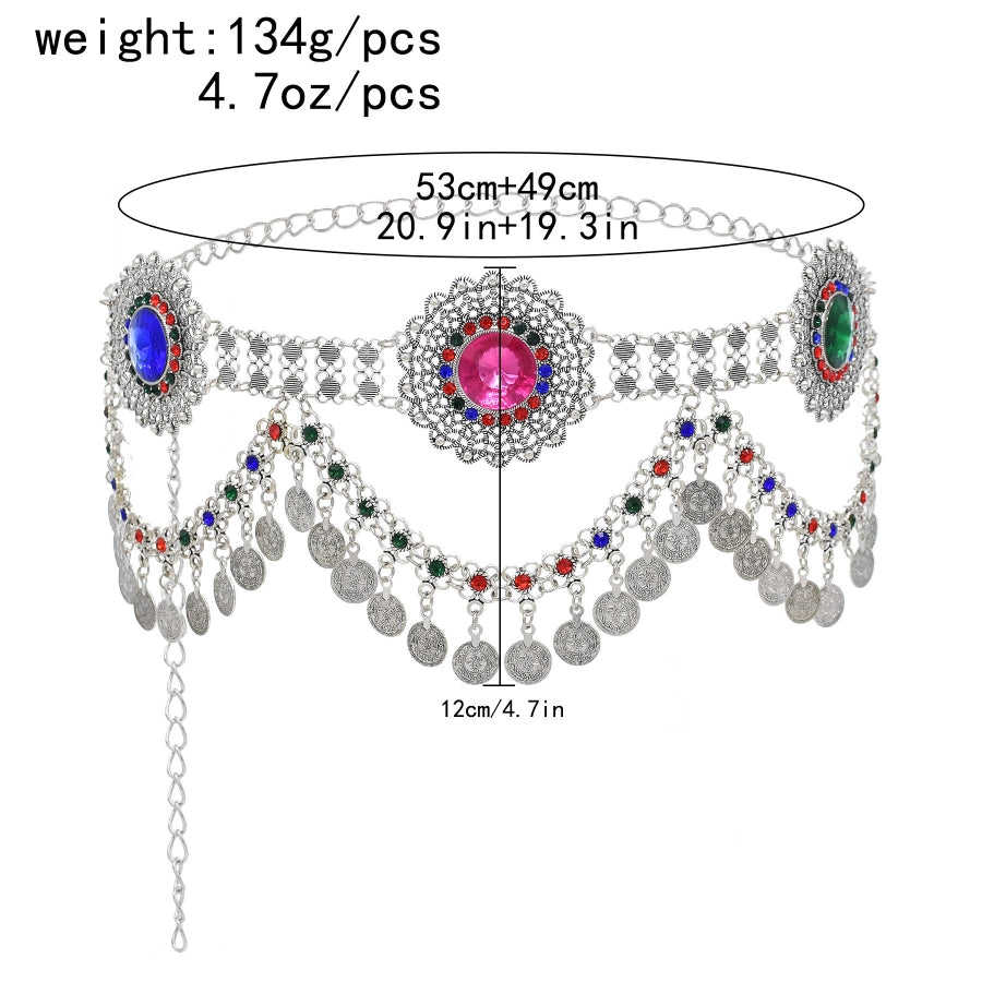 Belly Dance Waist Accessory Tassel Women's Performance Theme Party Metal