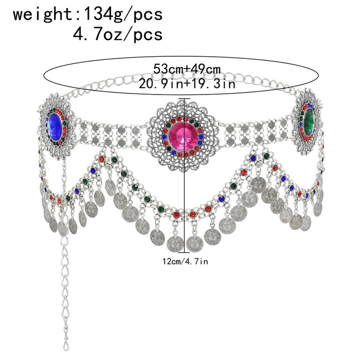 Belly Dance Waist Accessory Tassel Women's Performance Theme Party Metal