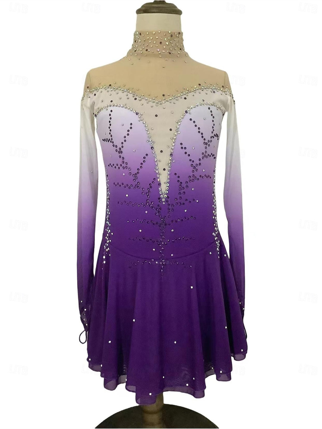 Figure Skating Dress Wear Women's Girls' Long Sleeve Ice Skating Dress