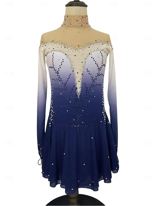 Figure Skating Dress Wear Women's Girls' Long Sleeve Ice Skating Dress