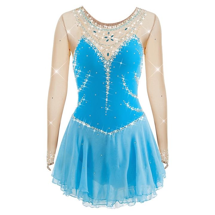 Figure Skating Women's Girls' Sleeveless Training Practice Sparkly Ice Skating Dress