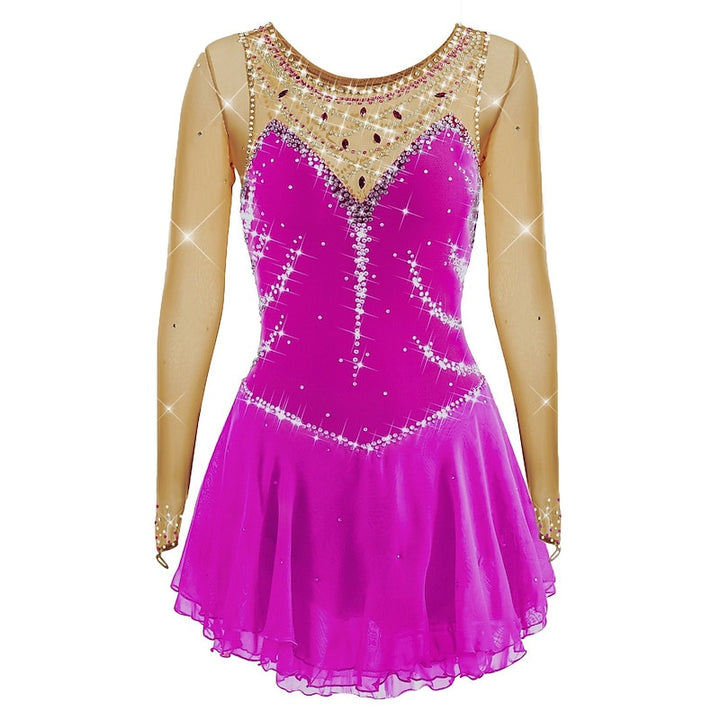 Figure Skating Women's Girls' Sleeveless Training Practice Sparkly Ice Skating Dress