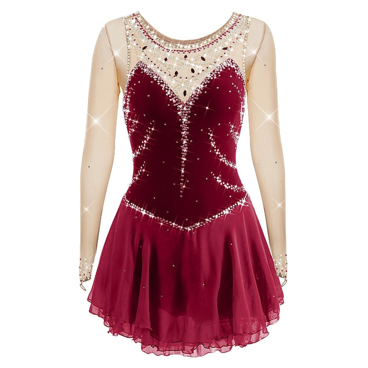 Figure Skating Women's Girls' Sleeveless Training Practice Sparkly Ice Skating Dress