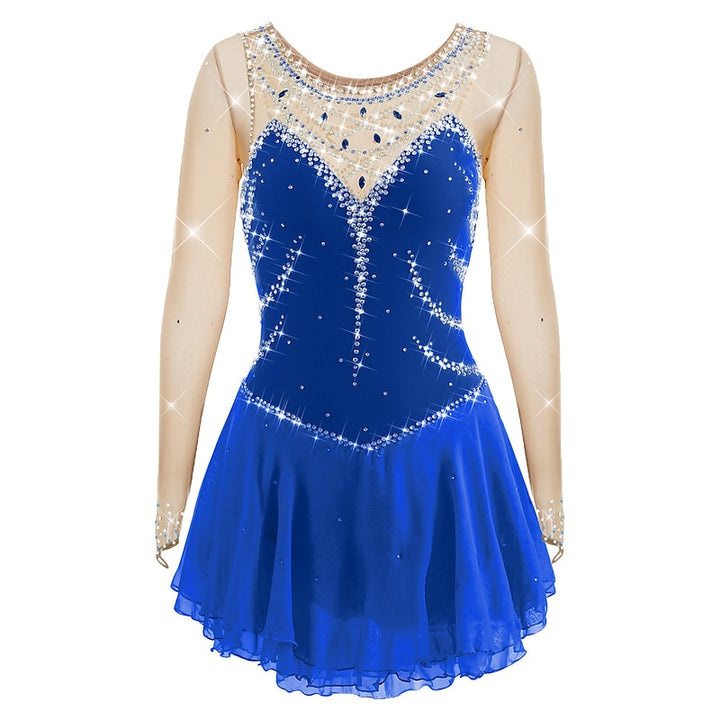 Figure Skating Women's Girls' Sleeveless Training Practice Sparkly Ice Skating Dress