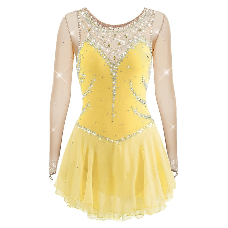 Figure Skating Women's Girls' Sleeveless Training Practice Sparkly Ice Skating Dress