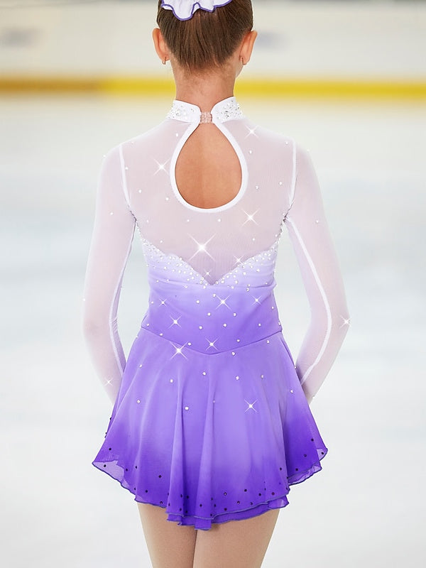 Figure Skating Women's Girls' Training Practice Long Sleeve Ice Skating Dress