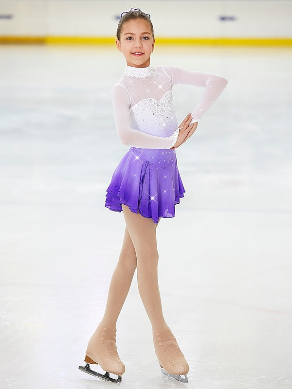 Figure Skating Women's Girls' Training Practice Long Sleeve Ice Skating Dress