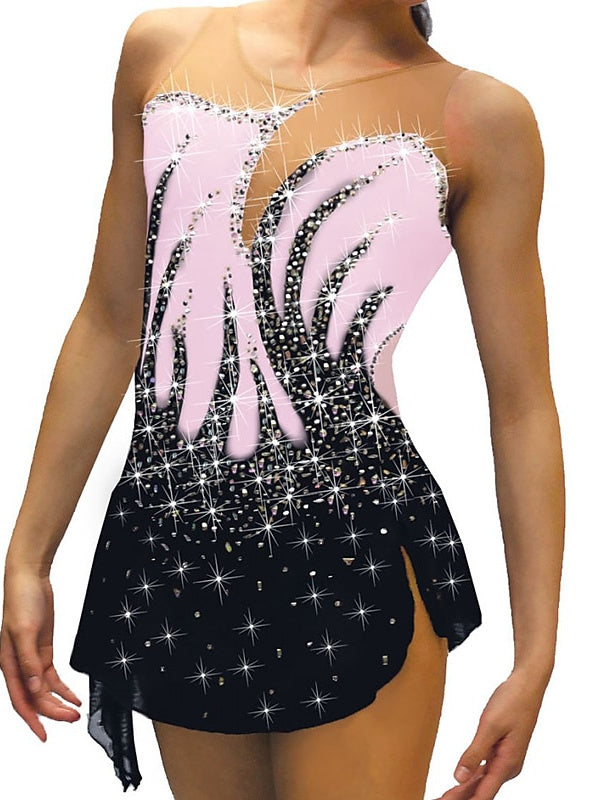 Figure Skating Women's Girls' Training Practice Sleeveless Ice Skating Dress