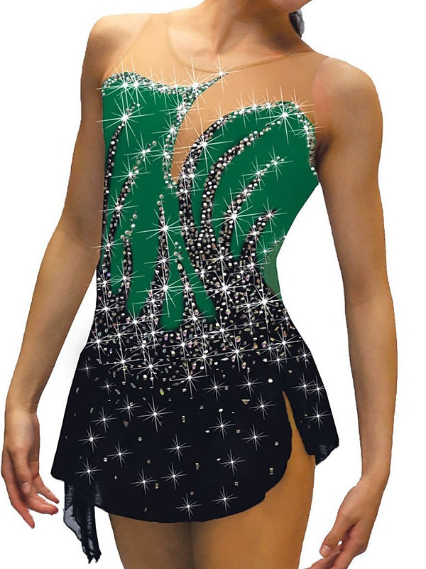 Figure Skating Women's Girls' Training Practice Sleeveless Ice Skating Dress