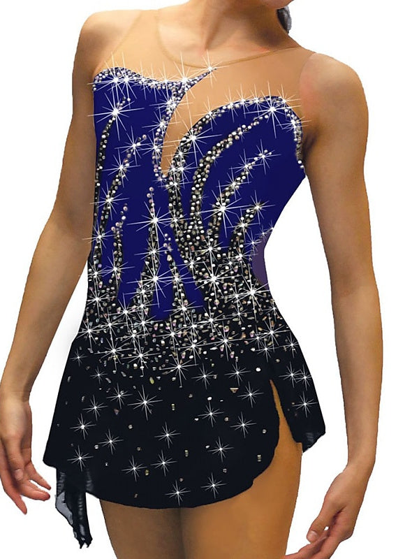 Figure Skating Women's Girls' Training Practice Sleeveless Ice Skating Dress