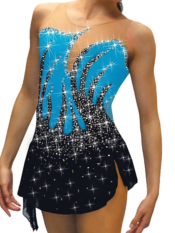 Figure Skating Women's Girls' Training Practice Sleeveless Ice Skating Dress