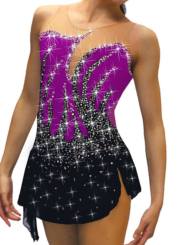 Figure Skating Women's Girls' Training Practice Sleeveless Ice Skating Dress