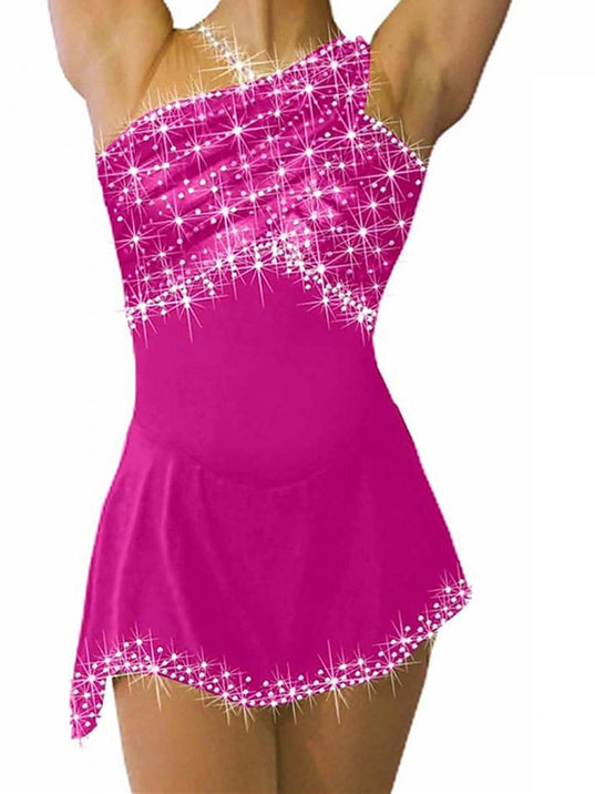 Figure Skating Dress Women's Girls'  Spandex High Elasticity Sleeveless Ice Skating Dress