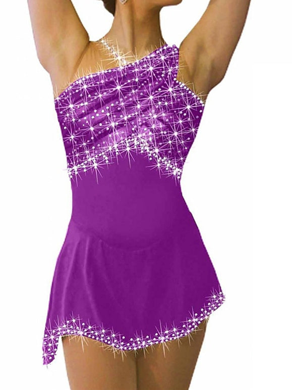 Figure Skating Dress Women's Girls'  Spandex High Elasticity Sleeveless Ice Skating Dress