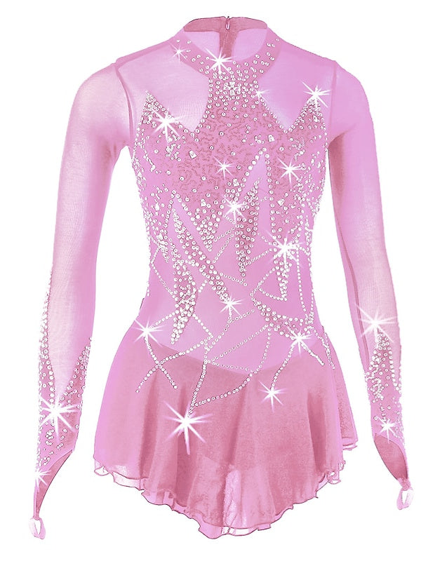 Figure Skating Dress Women's Girls' Dancewear High Elasticity Floral Botanical  Ice Skating Dress