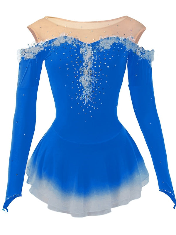 Figure Skating Dress Women's Girls' High Elasticity Dancewear Long Sleeve Ice Skating Dress