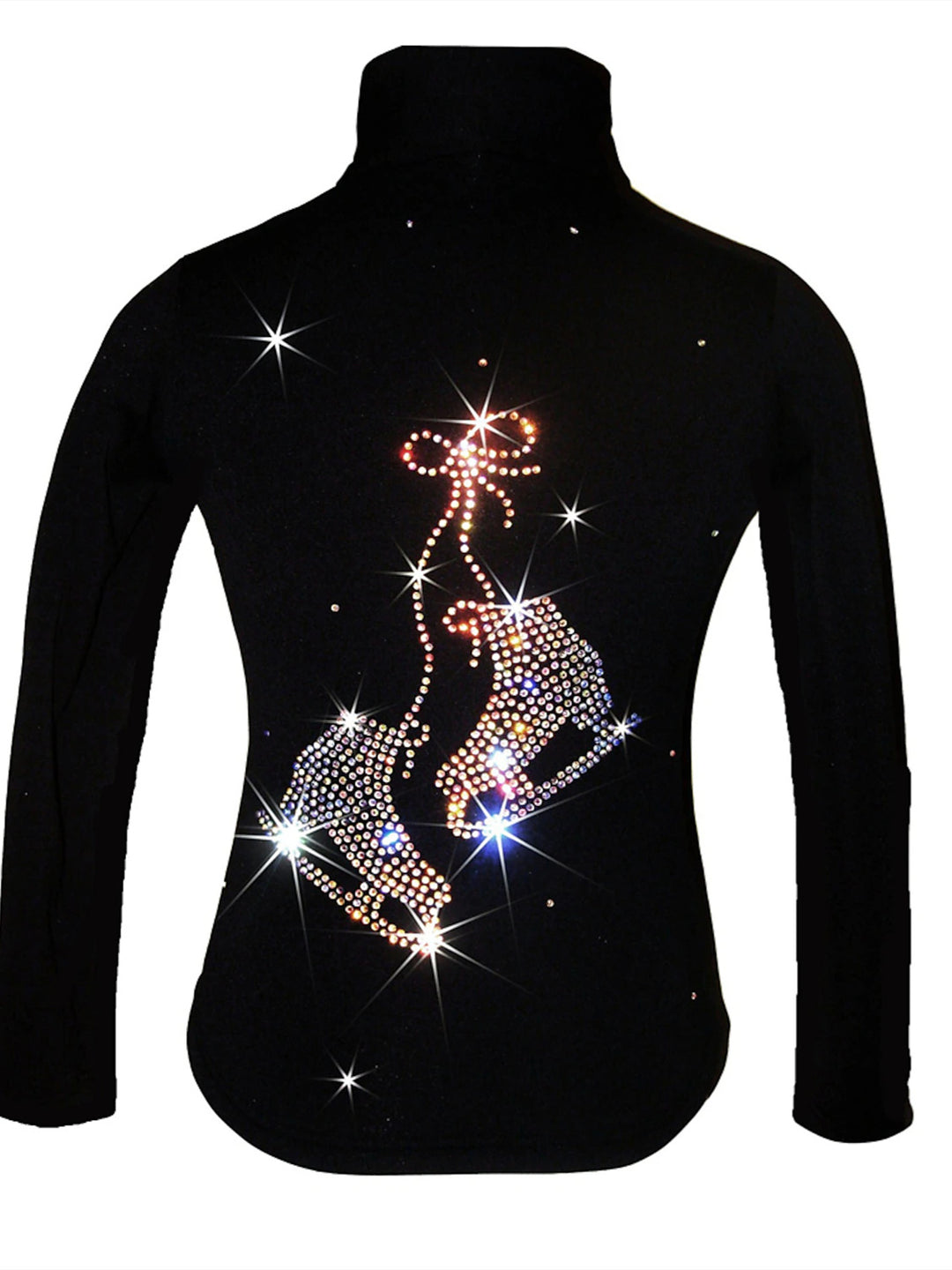 Figure Skating Fleece Jacket Women's Girls' Ice Skating Jacket Crystal/Rhinestone Long Sleeve Ice Skating Jacket