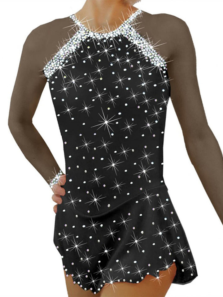 Figure Skating Dress Women's Girls' Ice  Mesh Spandex  Crystal/Rhinestone Dancewear Skating Dress