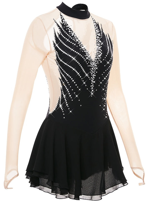 Figure Skating Dress Women's Girls' Ice High Elasticity Crystal/Rhinestone Dancewear Skating Dress