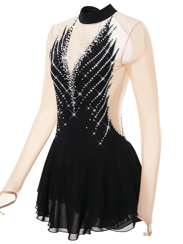 Figure Skating Dress Women's Girls' Ice High Elasticity Crystal/Rhinestone Dancewear Skating Dress