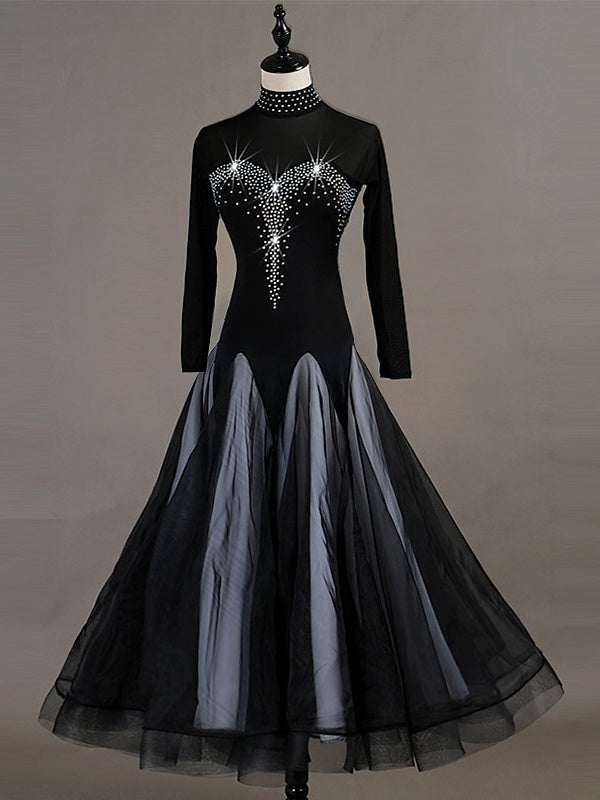 Women's Dancewear Ballroom Dance Dress Crystals/Rhinestones Women's Training Long Sleeve