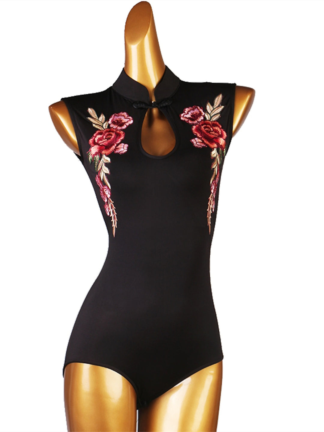 Latin Dance Leotard/Onesie Embroidery Women's Performance Sleeveless Spandex