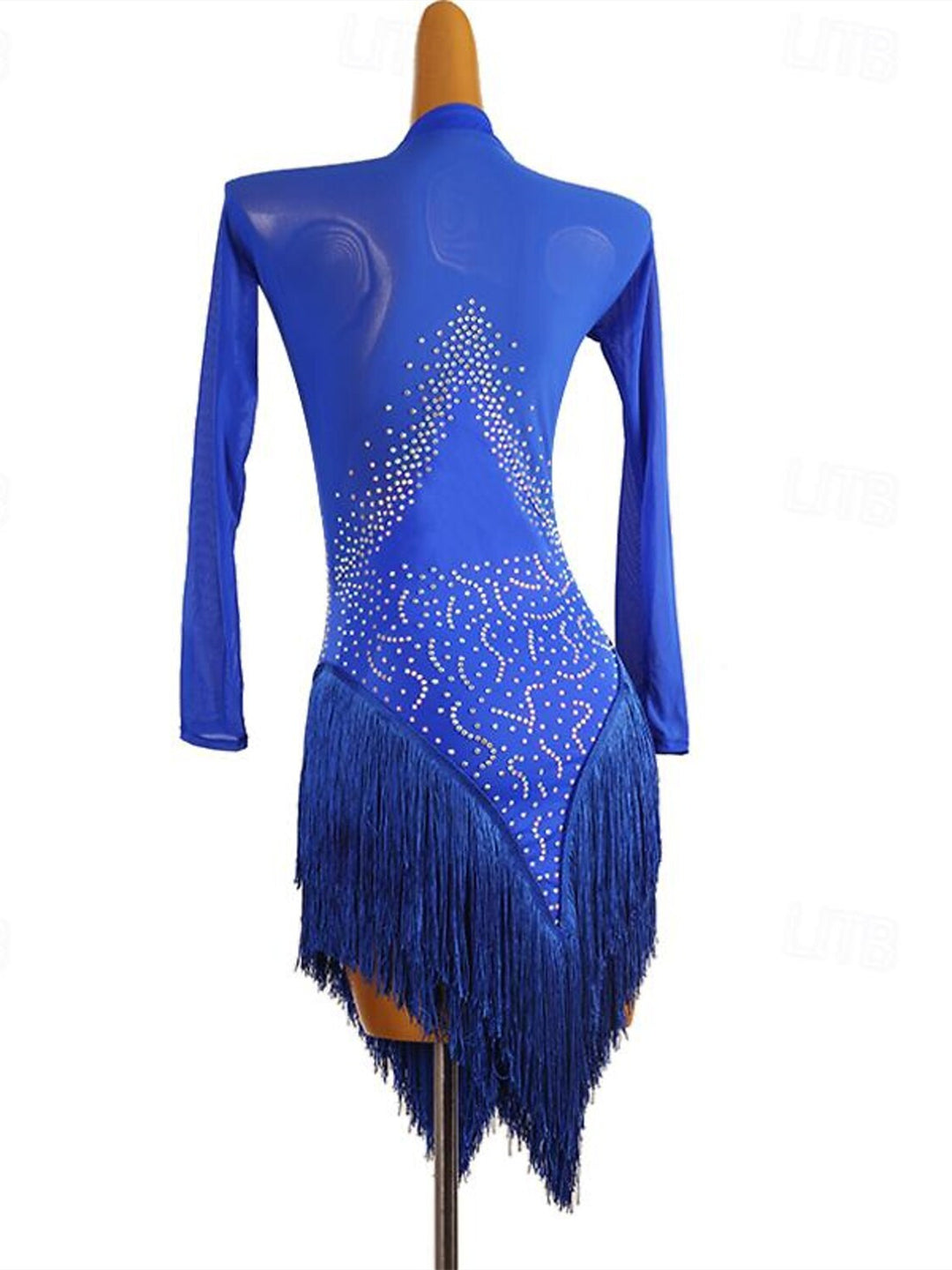 Latin Dance Dress Crystals/Rhinestones Women's Performance  Long Sleeve Spandex