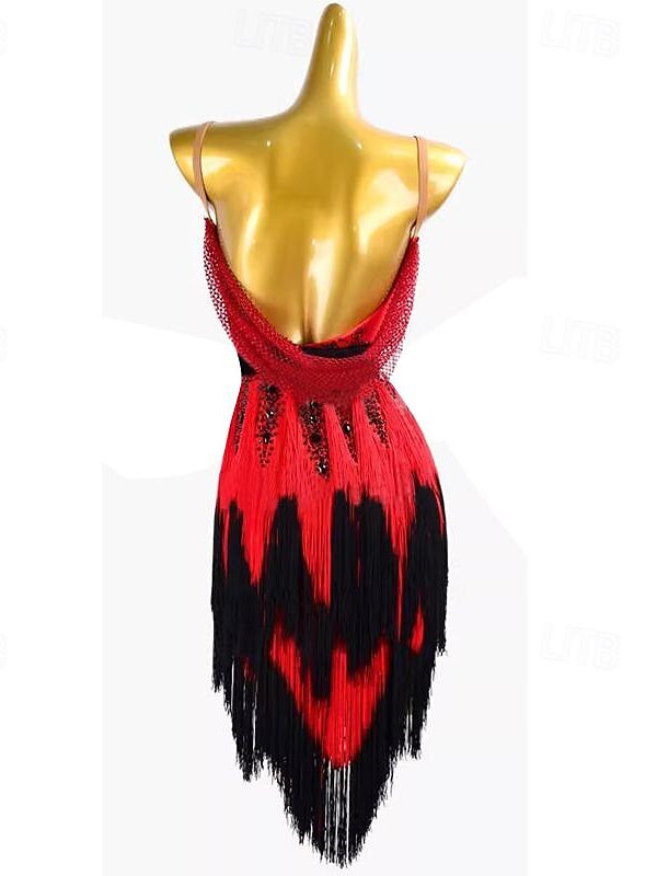 Latin Dance  Tassel Women's Performance Daily Wear Sleeveless Spandex