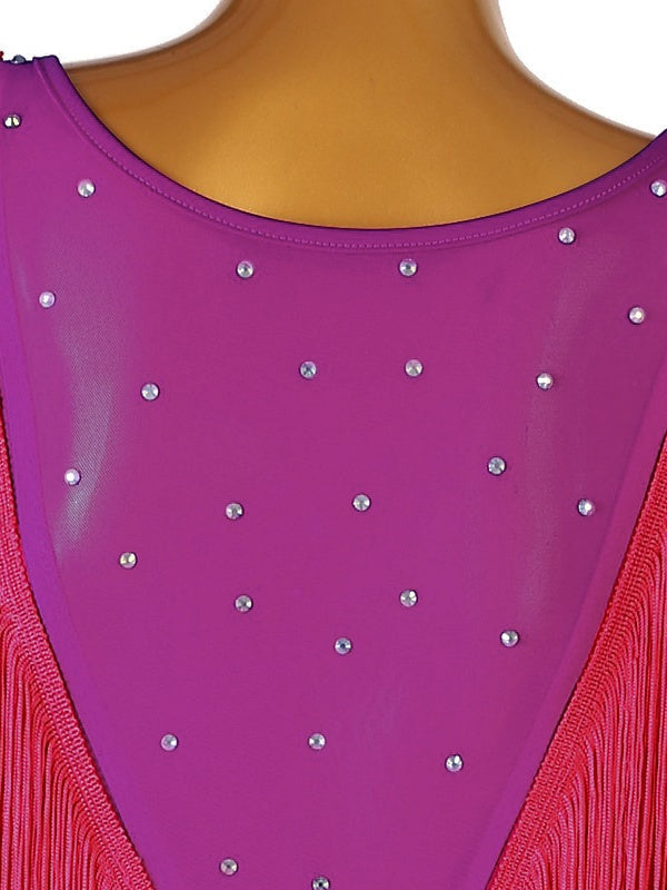 Latin Dance Tassel Crystals/Rhinestones Women's Performance Daily Wear Long Sleeve Spandex