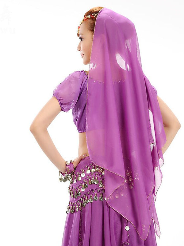 Belly Dance Dance Accessories  Copper Coin Pure Color Splicing Women's Training Performance Tulle Metal