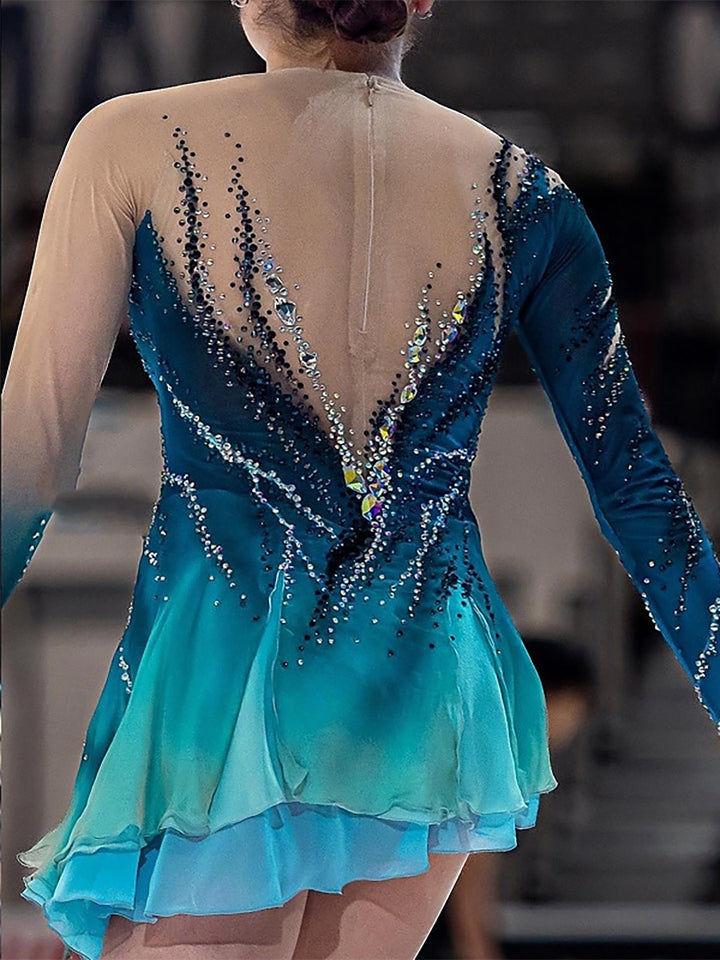Figure Skating Women's Girls' Long Sleeves Skating Training Practice Dress, Child 8 / As Pic Figure Skating Women's Girls' Long Sleeves Skating Training Practice Dress, Child 8 / As Pic