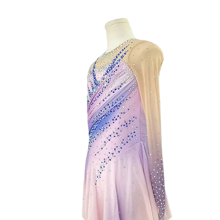 Sparkling Figure Skating Women's Girls' Long Sleeves Skating Training Dress