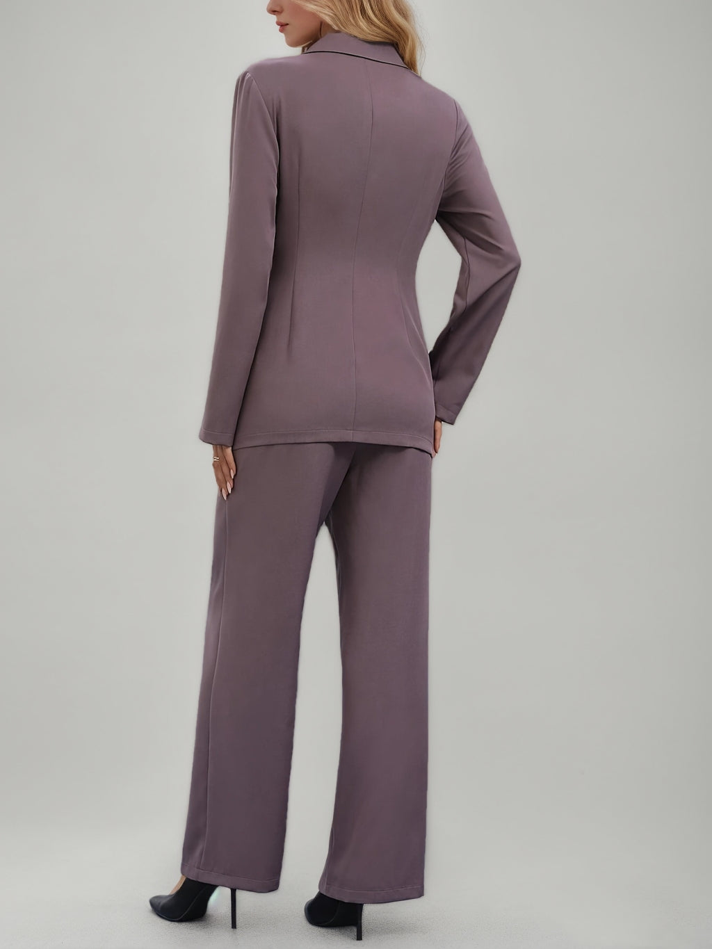 Women's 2 Pieces Notched Lapel Ruched Suits with Bow