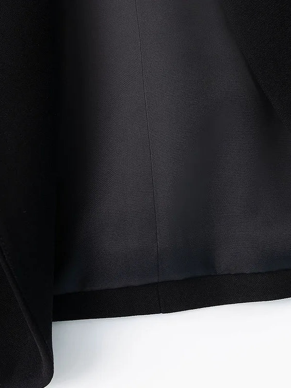 Women's Peaked Lapel Single Breasted One-button Long Sleeves Blazer with Red Rhinestones