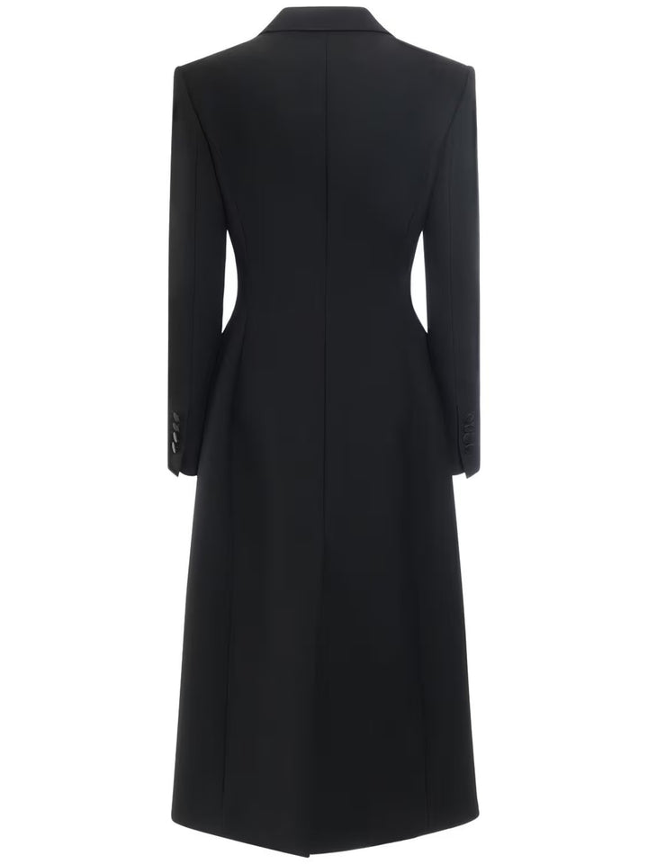 Women's Peaked Lapel Single Breasted One-button Long Sleeves Blazer Dresses with Pockets