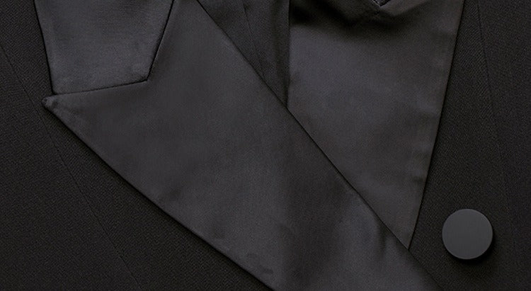 Women's Peaked Lapel Double-breasted Eight-button Lace Flared Sleeves Blazer Dresses