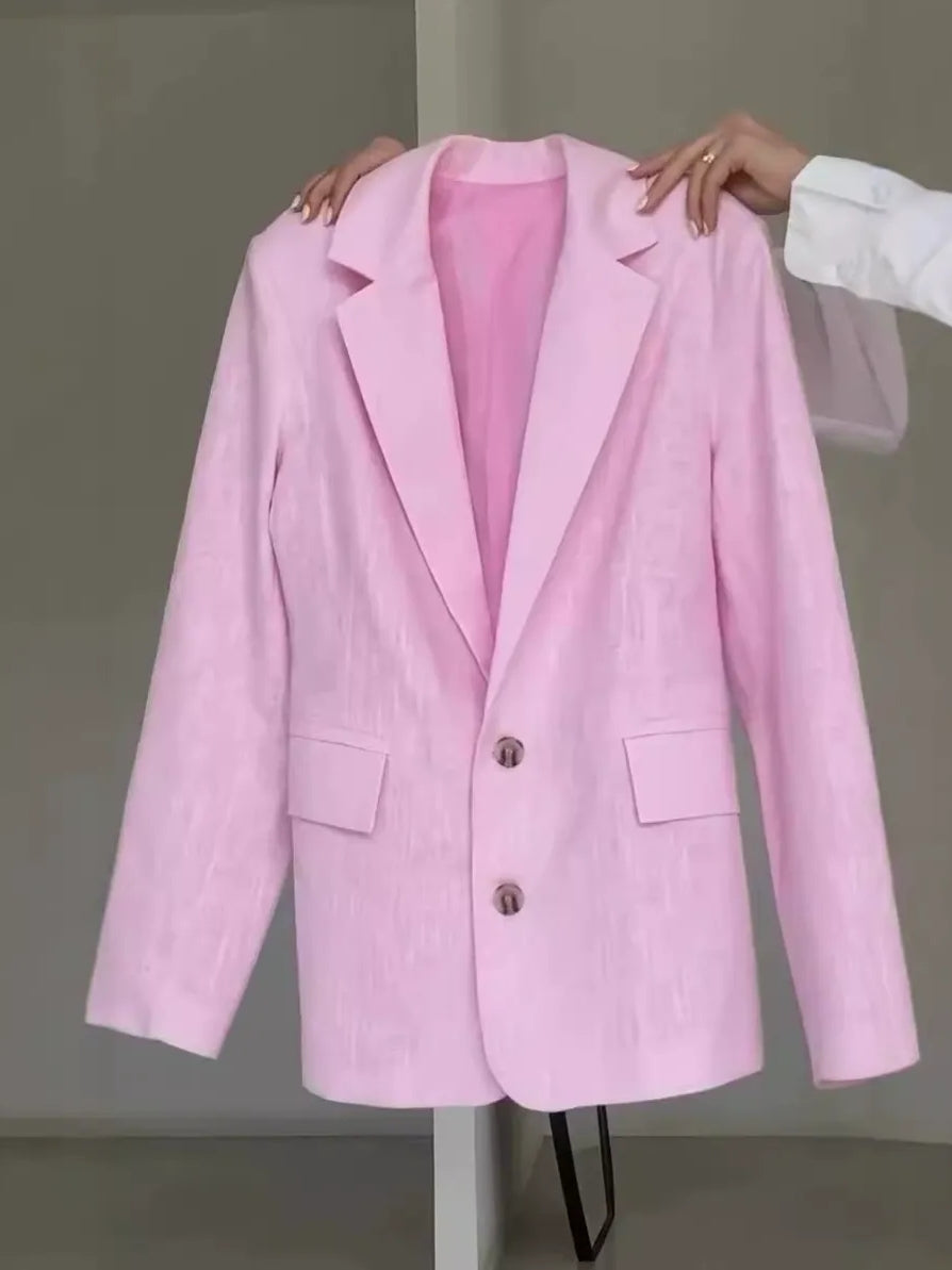 Women's 3 Pieces Notched Lapel Single Breasted Two-button Suits with Tube Top