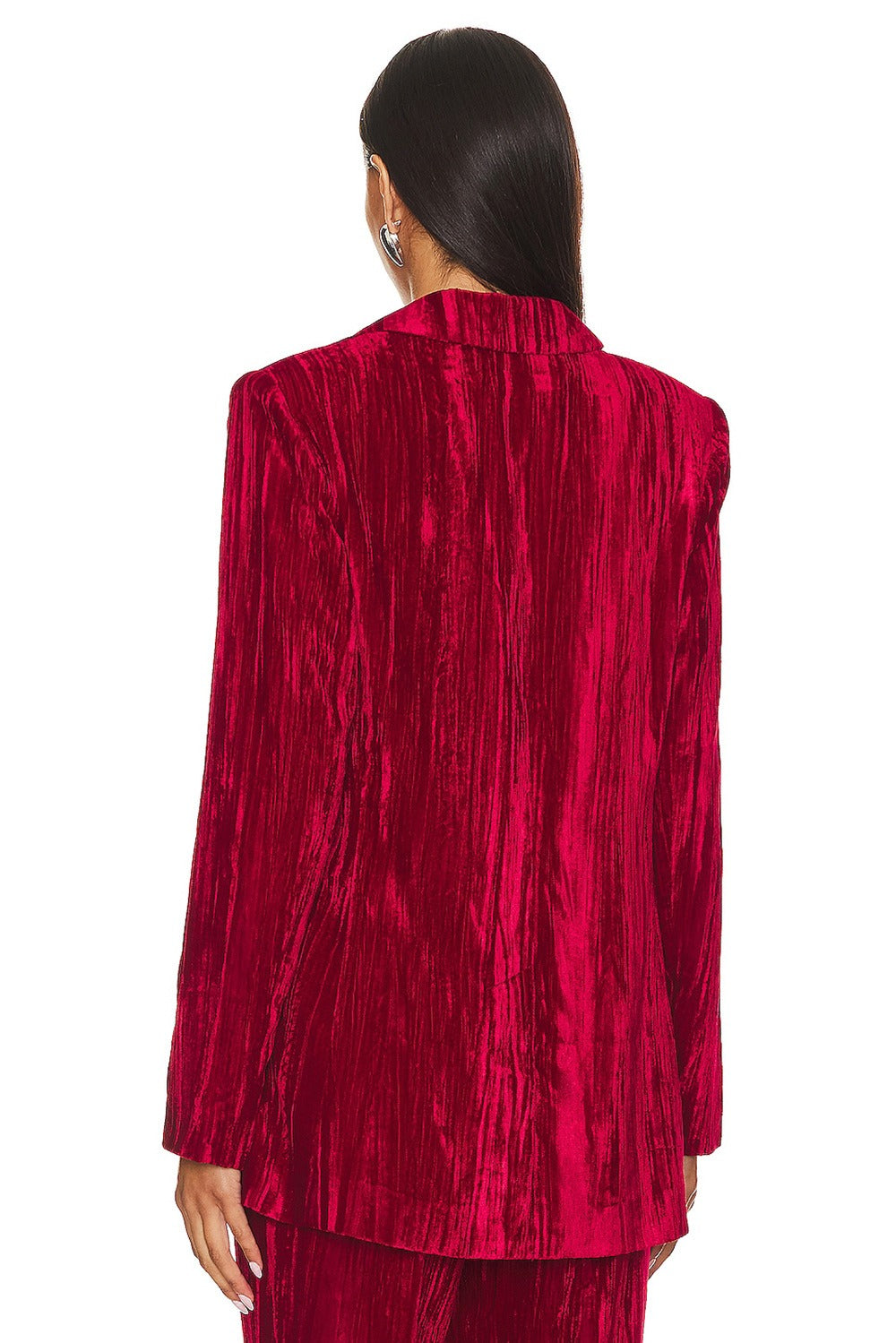 Women's Velvet Peaked Lapel Single Breasted One-button Blazer