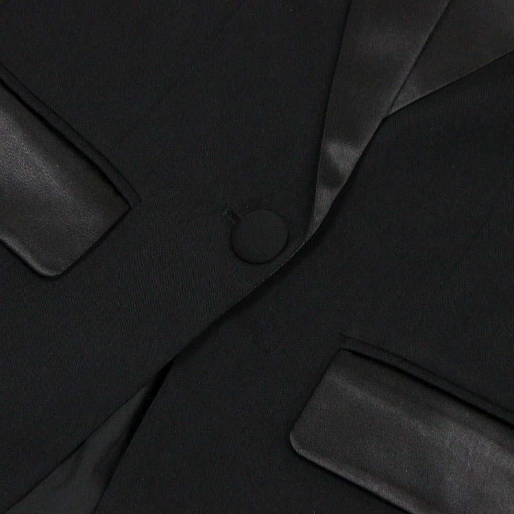 Women's 2 Pieces Plunge V-Neck Long Sleeves Suits with 3D Flowers & Pearls