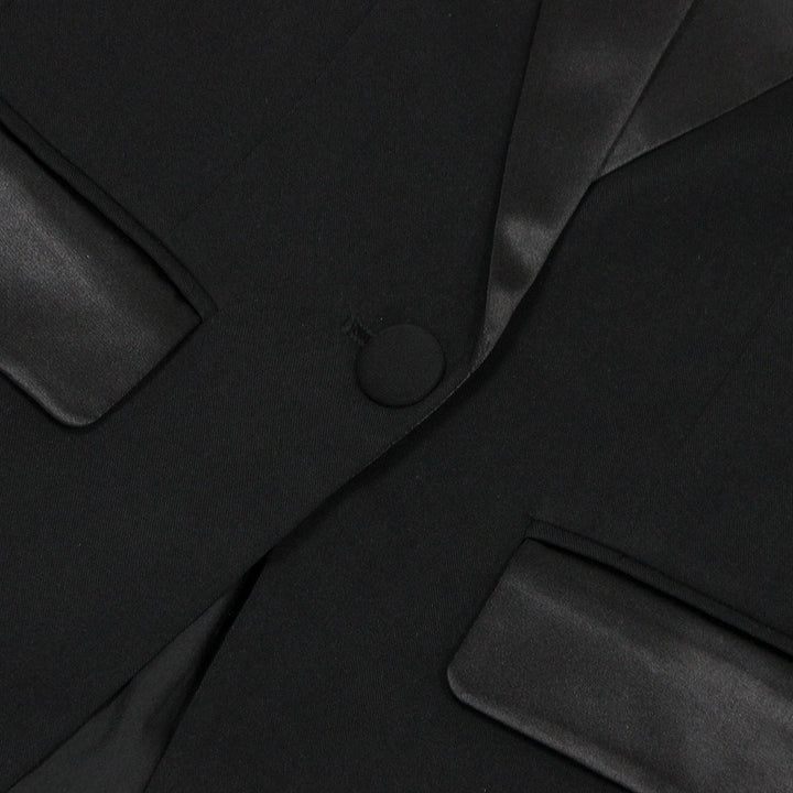 Women's 2 Pieces Plunge V-Neck Long Sleeves Suits with 3D Flowers & Pearls