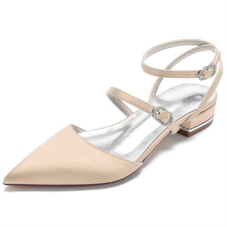 silver low heel dress shoes Women's Wedding Shoes Pointed Toe Buckle Low Heel Minimalist Bridal Shoes, silver low heel dress shoes Women's Wedding Shoes Pointed Toe Buckle Low Heel Minimalist Bridal Shoes,