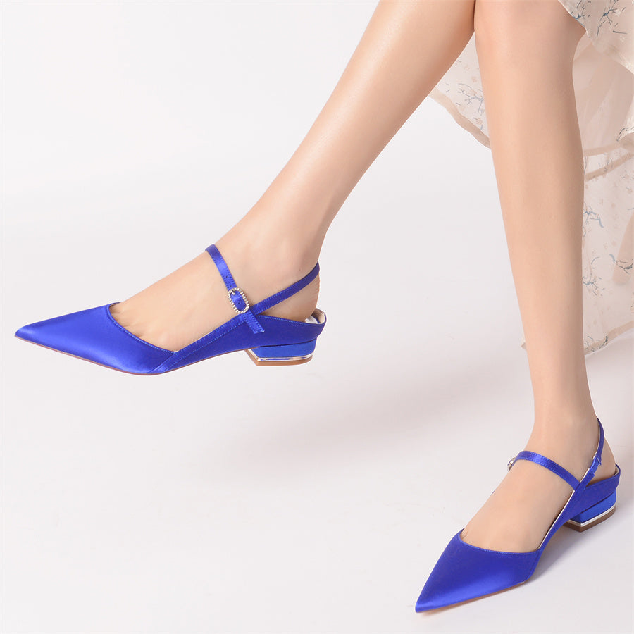 Women's Wedding Elegant Shoes Pointed Toe Low Heel Minimalist Bridal Shoes