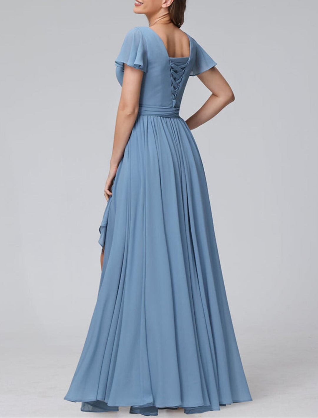 A-Line/Princess V-Neck Floor-length Long Bridesmaid Dresses