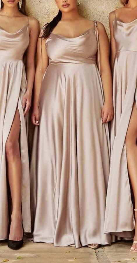 A-Line/Princess Spaghetti Straps Floor-length Long Bridesmaid Dresses