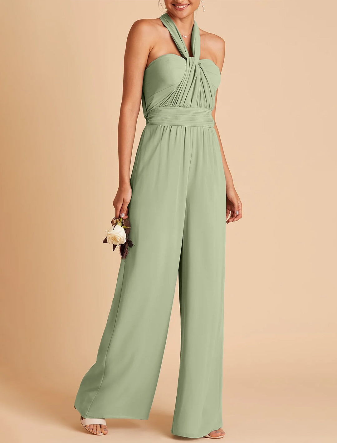 bridesmaid dresses jumpsuits Jill Satin Bridesmaid Jumpsuit