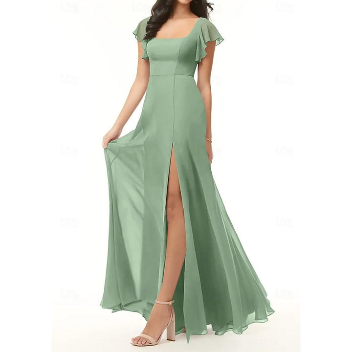 A-Line/Princess Square Neck Bridesmaid Dresses Wedding Guest Dresses